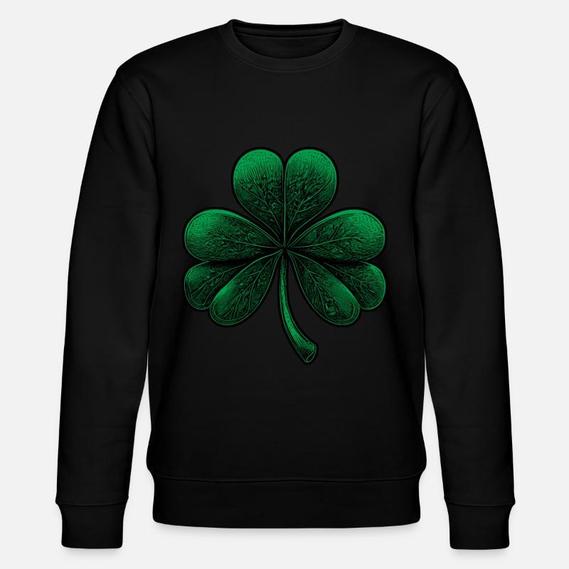 Trèfle vert à trois feuilles - Sweat bio CHANGER Stanley/Stella Unisexe - noir