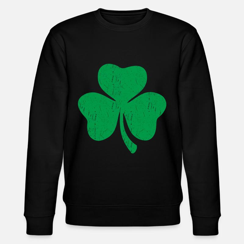 Trèfle vert à trois feuilles - Sweat bio CHANGER Stanley/Stella Unisexe - noir