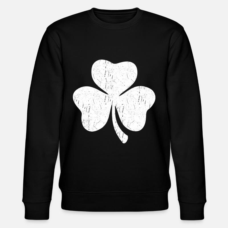 White three-leaf clover - Stanley/Stella CHANGER Unisex Organic Sweatshirt - black