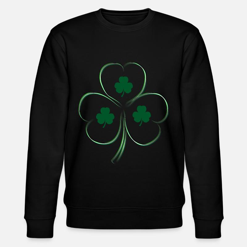 Herz Dreiblättriges Kleeblatt - Stanley/Stella Unisex Bio-Sweatshirt CHANGER - Schwarz