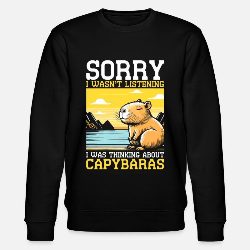 Thinking about Capybaras - Stanley/Stella CHANGER Unisex Organic Sweatshirt - black