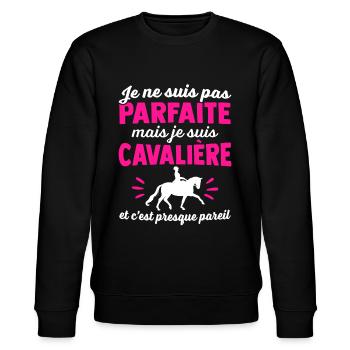 je suis une cavalière - Sweat bio CHANGER Stanley/Stella Unisexe - noir - Devant - Nik (191cm) & Marisol (170cm)