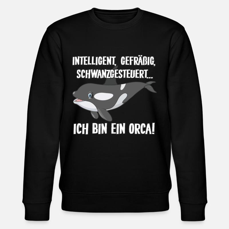Ich bin ein Orca - Stanley/Stella Unisex Bio-Sweatshirt CHANGER  - Schwarz