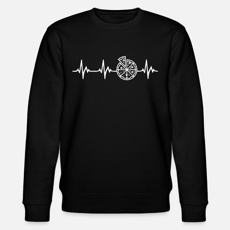 Pizza Herzschlag - Stanley/Stella Unisex Bio-Sweatshirt CHANGER  - Schwarz