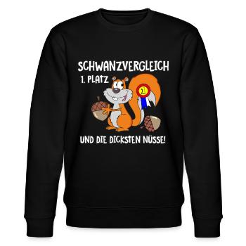 Eichhörnchen Schwanzvergleich - Stanley/Stella Unisex Bio-Sweatshirt CHANGER  - Schwarz - Vorne - Nik (191cm) & Marisol (170cm)