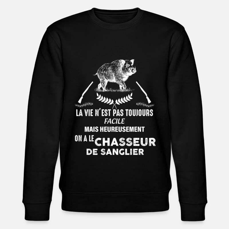 Chasseur de sanglier - Sweat bio CHANGER Stanley/Stella Unisexe - noir
