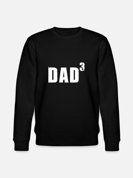 Mens Dad Of Three 3 Cubed Father's Day gift - Stanley/Stella CHANGER Unisex Organic Sweatshirt - black