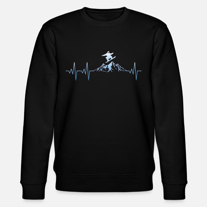 Snowboarder Snowboard Herzschlag - Stanley/Stella Unisex Bio-Sweatshirt CHANGER  - Schwarz