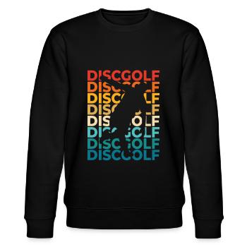 Disc Golf Disc-Golf Frisbee Retro Vintage Outfit - Stanley/Stella Unisex Bio-Sweatshirt CHANGER  - Schwarz - Vorne - Nik (191cm) & Marisol (170cm)