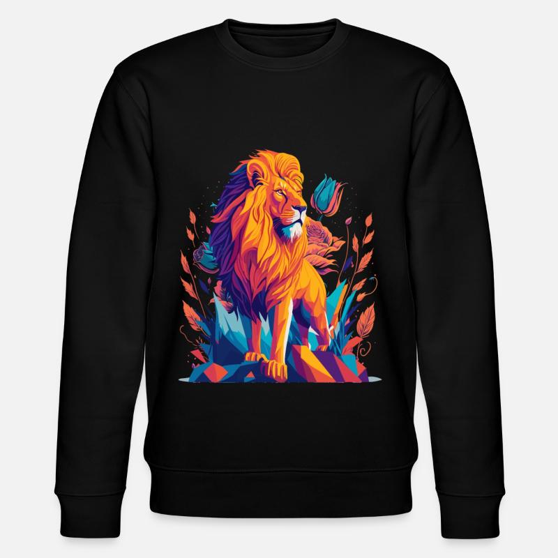 Polygone du Lion majestueux - Sweat bio CHANGER Stanley/Stella Unisexe - noir