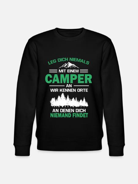 Camper Zelten Wohnwagen - Stanley/Stella Unisex Bio-Sweatshirt CHANGER  - Schwarz