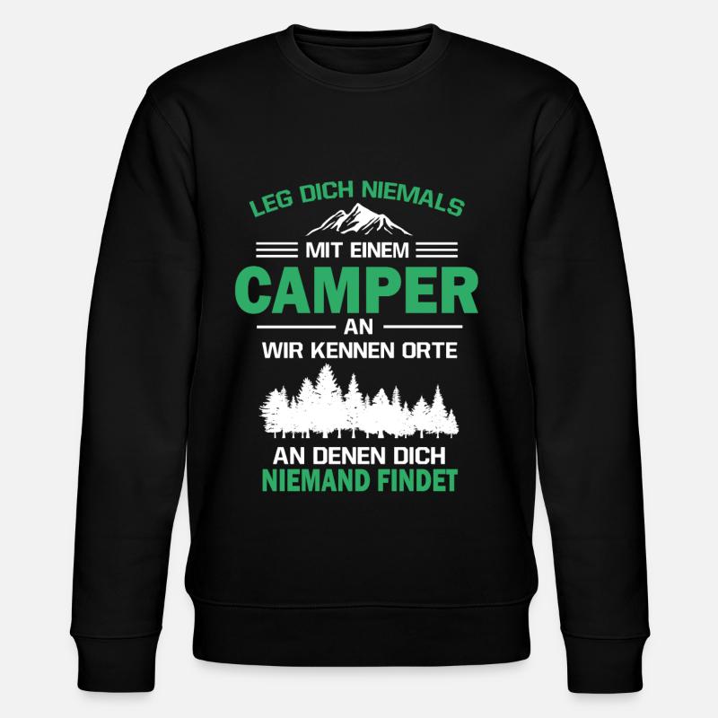 Camper Zelten Wohnwagen - Stanley/Stella Unisex Bio-Sweatshirt CHANGER - Schwarz