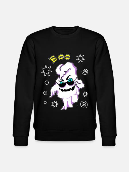 Cool ghost with sunglasses Halloween - Stanley/Stella CHANGER Unisex Organic Sweatshirt - black