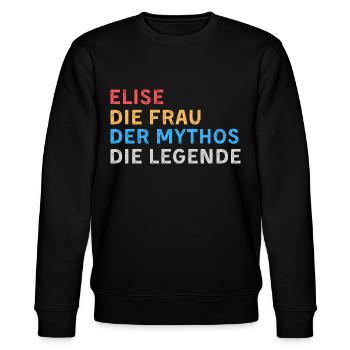 Elise Fau Mythos Legende - Stanley/Stella Unisex Bio-Sweatshirt CHANGER  - Schwarz - Vorne - Nik (191cm) & Marisol (170cm)