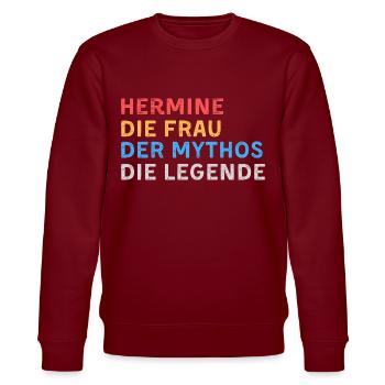 Hermine Fau Mythos Legende - Stanley/Stella Unisex Bio-Sweatshirt CHANGER  - Burgunderrot - Vorne - Nik (191cm) & Marisol (170cm)