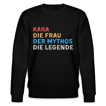 Kara Fau Mythos Legende - Stanley/Stella Unisex Bio-Sweatshirt CHANGER  - Schwarz - Vorne - Nik (191cm) & Marisol (170cm)