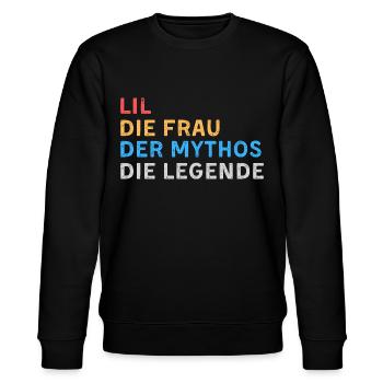 Lil Fau Mythos Legende - Stanley/Stella Unisex Bio-Sweatshirt CHANGER  - Schwarz - Vorne - Nik (191cm) & Marisol (170cm)