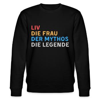 Liv Fau Mythos Legende - Stanley/Stella Unisex Bio-Sweatshirt CHANGER  - Schwarz - Vorne - Nik (191cm) & Marisol (170cm)