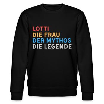 Lotti Fau Mythos Legende - Stanley/Stella Unisex Bio-Sweatshirt CHANGER  - Schwarz - Vorne - Nik (191cm) & Marisol (170cm)