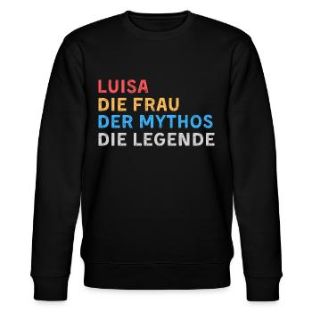Luisa Fau Mythos Legende - Stanley/Stella Unisex Bio-Sweatshirt CHANGER  - Schwarz - Vorne - Nik (191cm) & Marisol (170cm)