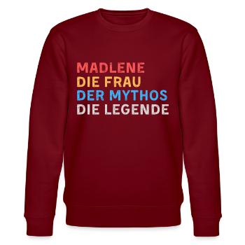 Madlene Fau Mythos Legende - Stanley/Stella Unisex Bio-Sweatshirt CHANGER  - Burgunderrot - Vorne - Nik (191cm) & Marisol (170cm)