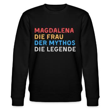 Magdalena Fau Mythos Legende - Stanley/Stella Unisex Bio-Sweatshirt CHANGER  - Schwarz - Vorne - Nik (191cm) & Marisol (170cm)