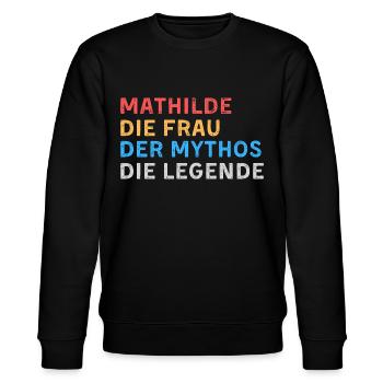 Mathilde Fau Mythos Legende - Stanley/Stella Unisex Bio-Sweatshirt CHANGER  - Schwarz - Vorne - Nik (191cm) & Marisol (170cm)