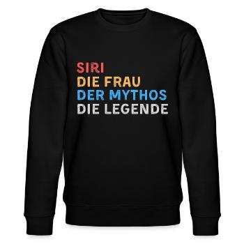 Siri Fau Mythos Legende - Stanley/Stella Unisex Bio-Sweatshirt CHANGER  - Schwarz - Vorne - Nik (191cm) & Marisol (170cm)