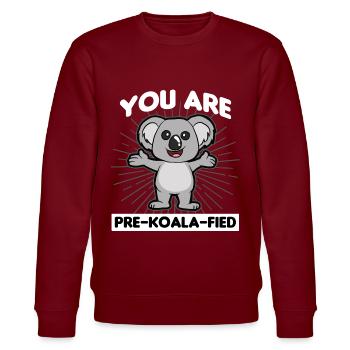 Koala Eucalyptus Australia - Stanley/Stella CHANGER Unisex Organic Sweatshirt - burgundy - Front - Nik (191cm) & Marisol (170cm)