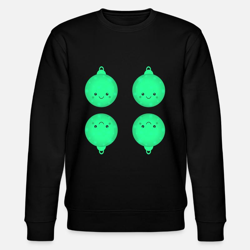 Schöne Weihnachtskugeln Christbaumkugeln - Stanley/Stella Unisex Bio-Sweatshirt CHANGER  - Schwarz