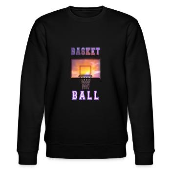 Basketballkorb Korb Basketball Sport - Stanley/Stella Unisex Bio-Sweatshirt CHANGER  - Schwarz - Vorne - Nik (191cm) & Marisol (170cm)