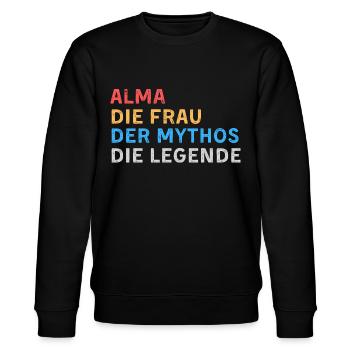 Alma Fau Mythos Legende - Stanley/Stella Unisex Bio-Sweatshirt CHANGER  - Schwarz - Vorne - Nik (191cm) & Marisol (170cm)