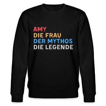 Amy Fau Mythos Legende - Stanley/Stella Unisex Bio-Sweatshirt CHANGER  - Schwarz - Vorne - Nik (191cm) & Marisol (170cm)