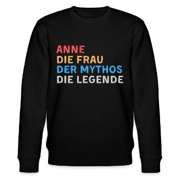 Anne Fau Mythos Legende - Stanley/Stella Unisex Bio-Sweatshirt CHANGER  - Schwarz - Vorne - Nik (191cm) & Marisol (170cm)