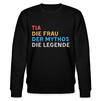Tia Fau Mythos Legende - Stanley/Stella Unisex Bio-Sweatshirt CHANGER  - Schwarz - Vorne - Nik (191cm) & Marisol (170cm)