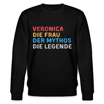 Veronica Fau Mythos Legende - Stanley/Stella Unisex Bio-Sweatshirt CHANGER  - Schwarz - Vorne - Nik (191cm) & Marisol (170cm)