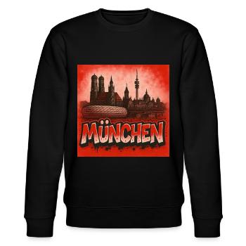 Munich in Graffiti Style - Stanley/Stella CHANGER Unisex Organic Sweatshirt - black - Front - Nik (191cm) & Marisol (170cm)