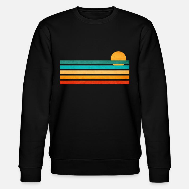 Sommer Meer Linien Illustration - Stanley/Stella Unisex Bio-Sweatshirt CHANGER  - Schwarz
