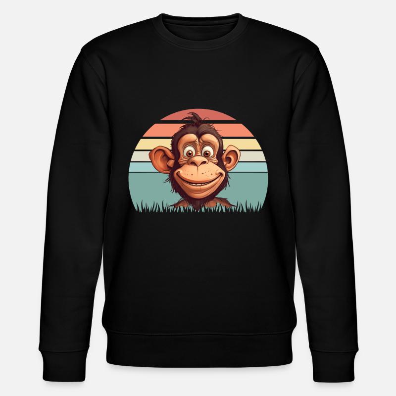 Affe - Stanley/Stella Unisex Bio-Sweatshirt CHANGER  - Schwarz