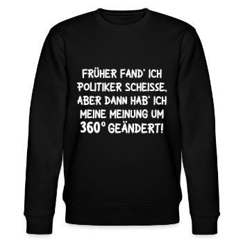 Um 360 Grad - Stanley/Stella Unisex Bio-Sweatshirt CHANGER  - Schwarz - Vorne - Nik (191cm) & Marisol (170cm)