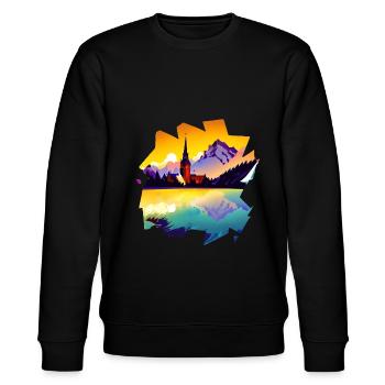 Germany is a country with lush nature - Stanley/Stella CHANGER Unisex Organic Sweatshirt - black - Front - Nik (191cm) & Marisol (170cm)