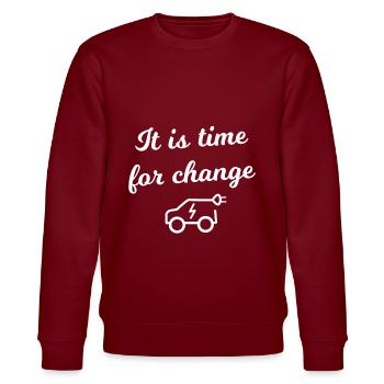 Electric Car - Stanley/Stella CHANGER Unisex Organic Sweatshirt - burgundy - Front - Nik (191cm) & Marisol (170cm)