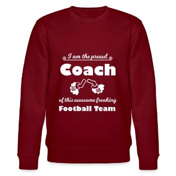 The best coach - Stanley/Stella CHANGER Unisex Organic Sweatshirt - burgundy - Front - Nik (191cm) & Marisol (170cm)
