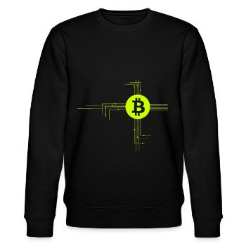 Das Coin Netzwerk - Stanley/Stella Unisex Bio-Sweatshirt CHANGER  - Schwarz - Vorne - Nik (191cm) & Marisol (170cm)