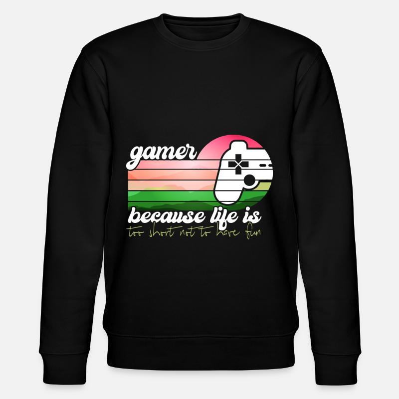 Joyable Tropical Amusing Gaming Illustration - Stanley/Stella CHANGER Unisex Organic Sweatshirt - black