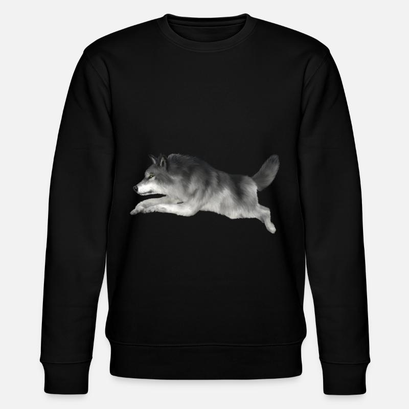 Grey wolf runs - Stanley/Stella CHANGER Unisex Organic Sweatshirt - black