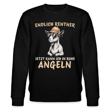 Ruhestand In Ruhe Angeln Ziege Rentner - Stanley/Stella Unisex Bio-Sweatshirt CHANGER  - Schwarz - Vorne - Nik (191cm) & Marisol (170cm)