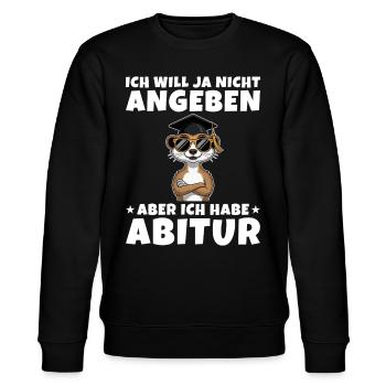 Abitur bestanden Erdmännchen Abi Abschluss - Stanley/Stella Unisex Bio-Sweatshirt CHANGER  - Schwarz - Vorne - Nik (191cm) & Marisol (170cm)