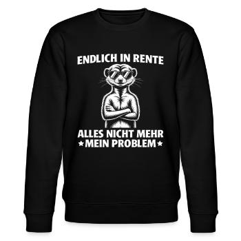 Rente Erdmännchen Lustig Ruhestand - Stanley/Stella Unisex Bio-Sweatshirt CHANGER  - Schwarz - Vorne - Nik (191cm) & Marisol (170cm)