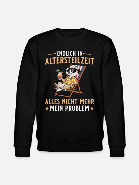 Frührente Erdmännchen im Liegestuhl Altersteilzeit - Stanley/Stella Unisex Bio-Sweatshirt CHANGER  - Schwarz